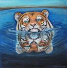 Tygr plavající AKRYL plátno